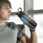 Insulated Water Bottle With Straw,32 oz Vacuum Insulated Stainless Steel Sports Water Flask,Keeps Cold and Hot,Metal Water Bottle Wide Mouth for Gym Travel Camping (Blue & Black) - Image 5