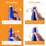 FastRack Swing Top Glass Bottles |16 oz – Pack of 6 | Blue Flip Top Glass Bottles for Home Brewing, Carbonated Drinks, Kombucha, Fermentation, Water | Food Grade – ECO Friendly - Image 5