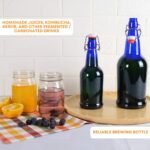 FastRack Swing Top Glass Bottles |16 oz – Pack of 6 | Blue Flip Top Glass Bottles for Home Brewing, Carbonated Drinks, Kombucha, Fermentation, Water | Food Grade – ECO Friendly - Image 9