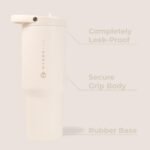 HydroJug Sport - Stainless Steel Tumbler with Straw, Vacuum Insulated, 32oz Leakproof Water Bottle, Ergonomic Design, Reusable, Dishwasher Safe, Rubber Base, Durable for Gym or Outdoors, Cream - Image 3