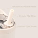 HydroJug Sport - Stainless Steel Tumbler with Straw, Vacuum Insulated, 32oz Leakproof Water Bottle, Ergonomic Design, Reusable, Dishwasher Safe, Rubber Base, Durable for Gym or Outdoors, Cream - Image 4