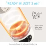 Portable Baby Bottle Warmer for Travel - 17 oz Big Capacity - Milk & Water Warmer, Ideal for Breastmilk and Baby Bottles - Accurate Temperature Control - Touch Screen Display - On-The-Go Convenience - Image 3