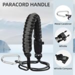 Insulated Water Bottle with Straw,50 oz 3 Lids Water Jug with Carrying Bag,Paracord Handle,Double Wall Vacuum Stainless Steel Metal Flask,Black - Image 5