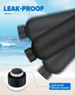 Insulated Water Bottle with Lid, 25 oz Reusable Leak-Proof Metal Stainless Steel Water Bottles for Travel, Sports, Gym, Outdoor (Black) - Image 4