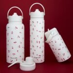 32oz Stainless Steel Insulated Water Bottle with Handle and Straw Lid - Cute Cherry Pattern Cream White Vacuum Water Bottle, Leakproof, Gifts for Women Girls, for Gym, Sports, Travel - Image 4