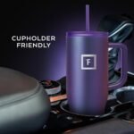 IRON °FLASK Co-Pilot Insulated Mug w/Straw & Flip Cap Lids - Cup Holder Bottle for Hot, Cold Drink - Leak-Proof- Water, Coffee Portable Travel Tumbler - Dark Pine Speckle, 40 Oz - Image 4