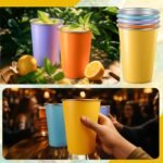 Lallisa 8 Pack Stainless Steel Cups 16 oz Pint Tumbler Colorful Stackable Pint Cups Metal Drinking Glasses for Kids Birthday Adults Coffee Beer Bar Home Travel Outdoor Camping, Unbreakable - Image 5