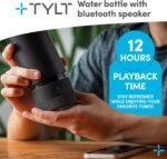 TYLT Smart Water Bottle with Bluetooth Speaker, Wireless Stainless Steel Insulated Travel Tumbler with Flip Straw, Rechargeable, Portable, Double Layered, 24oz (Black) - Image 3