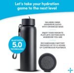 TYLT Smart Water Bottle with Bluetooth Speaker, Wireless Stainless Steel Insulated Travel Tumbler with Flip Straw, Rechargeable, Portable, Double Layered, 24oz (Black) - Image 6