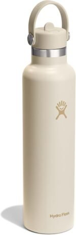 Hydro Flask Water Bottle - Insulated Stainless Steel - Straw Lid, Non Spill, Leakproof in 24 Oz Coconut Cream - Image 3