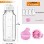 4 Pack 16 Oz Square Glass Milk Bottle with A Silicone Dispenser Cap, Glass Juice Bottles with Airtight Screw Lid, Reusable Drinking Bottles with Capacity Marks, Breastmilk Storage Container - Image 5