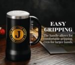 Onebttl Personalized Travel Mug with Handle, Beer Stein for Men, Funny Custom Alcohol Gifts for Beer Lovers, Unique Birthday Christmas Gifts for Him, the Man the Myth the Legend, J - Image 3