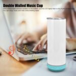 TOPINCN Bluetooth Speaker Cup 20Oz 600Ml Insulation Cup Audio Portable Straight Cup Sublimation for Built in Bottle Stainless Steel with Light Thermoses (Blue Bottom) - Image 4