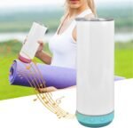 TOPINCN Bluetooth Speaker Cup 20Oz 600Ml Insulation Cup Audio Portable Straight Cup Sublimation for Built in Bottle Stainless Steel with Light Thermoses (Blue Bottom) - Image 5