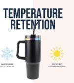 Hogg 30 oz Powder Coated Traveler - Rainbow Plated Black, Powder Coated Tumblers for Laser Engraving, Engravable Tumblers Bulk, Rainbow Cups, Stainless Steel Cups Bulk - Image 3