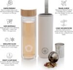 Teabloom All-Beverage Tumbler – 15 oz / 450 ml – Tempered Glass Travel Bottle – Hot and Cold Tea Infuser – Cold-Brew Coffee – Fruit-Infused Water – Tea Tumbler – The Pathfinder - Image 3