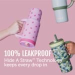 Ello Oasis 18oz Stainless Steel Kids Tumbler with Handle & Retracting Straw, 100% Leakproof, Double-Wall Vacuum Insulated, Kids Water Bottle for School, BPA Free + Dishwasher Safe, Strawberries - Image 3