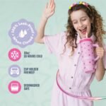 Ello Oasis 18oz Stainless Steel Kids Tumbler with Handle & Retracting Straw, 100% Leakproof, Double-Wall Vacuum Insulated, Kids Water Bottle for School, BPA Free + Dishwasher Safe, Strawberries - Image 4