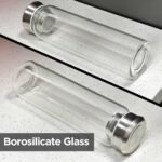 32 oz Glass Water Bottles with Stainless Steel Lid and Sleeve - Borosilicate Glass Sports Water Bottle with Strap for Drinking - Image 3