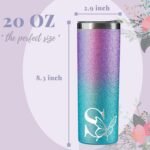 Onebttl Purple Butterfly Gifts for Women with Initial for Butterfly Lovers, 20oz Stainless Steel Tumbler, Perfect for Birthday, Christmas, Mother's Day - Glitter R - Image 5