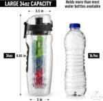 Zulay Fruit Infuser Water Bottle - 34oz - Leakproof With Full-Length Infusion Rod - Men Women's Ideal Fitness Gift Or For Gym, Camping - Image 5