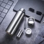 CDJ 27 oz Thermos with Tea Infuser Stainless Steel Vacuum Insulated Water Bottles with 2 Covers Flasks for Hot and Cold Drinks Large Coffee Bottle for Traval,Hiking,Camping - Image 3