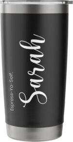 Sarah Name Personalized Coffee Pun Travel Mug Stainless Steel Insulated Tumbler - Image 4