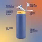 Ello Kids Pop & Fill 18oz Stainless Steel Water Bottle with Quick Fill Technology, Double-Wall Vacuum Insulation, Leak Proof Locking Lid, Sip & Chug, BPA Free, Gifts for Girls Boys, Lighthouse - Image 5