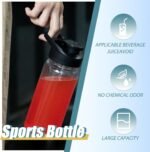 Mimorou 12 Pcs Plastic Water Bottles Bulk 17 oz Reusable Sports Bottles Portable Sports Drink Cups Pack with Handle for Kids Adults School Teams Gym Hike Camping Cycling(Clear) - Image 4