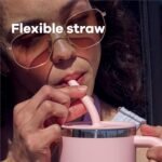 Hydro Flask Travel Tumbler with Handle, Lid and Straw - Insulated Stainless Steel in 40 Oz Reef Pink - Image 7