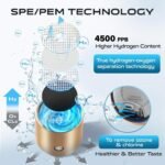 Hydrogen Water Bottle Generator,4500PPB SPE/PEM Technology -Smart Electrolysis Water Ionizer -320ML Portable Rich Hydrogen Water Machine for Health Gifts, 24-Hour Hydrogen Retention (Gold) - Image 5