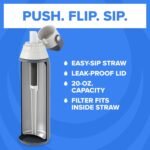 Brita Stainless Steel Premium Filtering Water Bottle, BPA-Free, Reusable, Insulated, Replaces 300 Plastic Water Bottles, Filter Lasts 2 Months or 40 Gallons, Includes 1 Filter, Carbon - 20 oz - Image 3