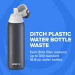 Brita Stainless Steel Premium Filtering Water Bottle, BPA-Free, Reusable, Insulated, Replaces 300 Plastic Water Bottles, Filter Lasts 2 Months or 40 Gallons, Includes 1 Filter, Carbon - 20 oz - Image 5