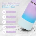 Volhoply 14oz KIds Stainless Steel Insulated Leakproof Water Bottle with Straw Lid and Silicone Boot,BPA-Free Easy Use for Boys&Girls,Double Wall Vacuum Bottles(Lavender Blue,1) - Image 3