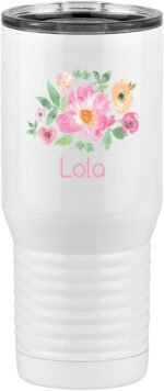 Just So Posh Lola Flowers Tumbler, Tall Travel Coffee Mug, White 20 oz Polar Camel, Stainless Steel, Vacuum Insulated - Image 3