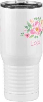 Just So Posh Lola Flowers Tumbler, Tall Travel Coffee Mug, White 20 oz Polar Camel, Stainless Steel, Vacuum Insulated - Image 4