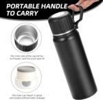 750ml/27 OZ Coffee Thermo with 3 cups, Insulated Water Bottle, Stainless Steel Vacuum Flask Set for Hot and Cold Drinks, Gifts Box - Image 4