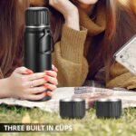 750ml/27 OZ Coffee Thermo with 3 cups, Insulated Water Bottle, Stainless Steel Vacuum Flask Set for Hot and Cold Drinks, Gifts Box - Image 5