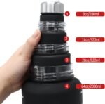 4pcs Water Bottle Set,64oz+28oz+14oz+9oz Large Capacity Sports Fitness Water Bottle,Leak Proof,Straw Inspirational Water Bottle,For Family Camping Outdoor(4pcs Black red) - Image 5