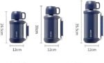 Stainless Steel Vacuum-Insulated Beverage Bottle with cup, Large Coffee Bottle for Travel, Flasks for Hot and Cold Drinks, temperature display (Blue, 60oz) - Image 3