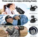 Insulated Water Bottle 128 oz, Triple Wall Vacuum Stainless Steel(Cold for 48 Hrs),Leak Proof & BPA-Free,Half Gallon Water Bottle with Reflective Paracord & Flip Straw for Sports & Travel, Black - Image 6