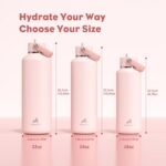 POWCAN 24 oz Water Bottle Insulated: Leakproof, Keep Cold 24H, Car Cupholder Friendly, Top Handle, Lightweight, Metal Water Bottle with Straw for Outdoors, Trip, Fitness, Gift, Running (Cotton Candy) - Image 7