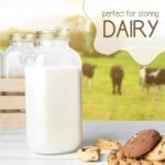 kitchentoolz 32oz Square Glass Milk Bottle with Metal Airtight Lids -1 Quart Milk Jars with Lids for Fridge - Reusable Milk Jugs, Yogurt, Smoothies, Kefir, Kombucha, Water - Image 3