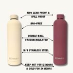 Anoko & Co. Insulated Stainless Steel Water Bottle with Cleaning Brush - 32Oz Matte finish–Leakproof, BPA-Free, Double-Wall Vacuum Flask | Keeps Drinks Hot for 12H & Cold for 24H | for the go - Image 3