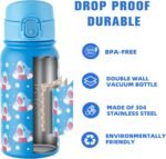 GOPPUS 12 oz Kids Water Bottle - Stainless Steel Insulated Water Bottle, BPA Free, Odorless, Durable and Reusable for School, Sports and Outdoor Activities(blue shark) - Image 4