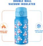 GOPPUS 12 oz Kids Water Bottle - Stainless Steel Insulated Water Bottle, BPA Free, Odorless, Durable and Reusable for School, Sports and Outdoor Activities(blue shark) - Image 6