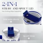 Personalized Tumbler with Handle 40oz, Monogrammed Tumbler with Letter Q, Initial Gifts for Women Girls, Insulated Coffee Cup with Straw, Custom Gift for Birthday Christmas Mothers Day - Image 6