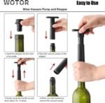 WOTOR Wine Stoppers Vacuum, Silicone Wine Saver & Preserver, Reusable Bottle Sealer, Keep Fresh (Black, 12 Pieces) - Image 5