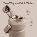 ENCOOL Insulated Water Bottle with Straw Stainless Steel Water Bottle, Leak-Proof, BPA-Free, Double Wall Vacuum Keeps Cold for 24 Hours for Sports, Travel, School (26 oz, Raw Umber) - Image 4