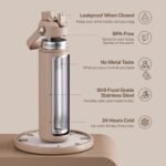 ENCOOL Insulated Water Bottle with Straw Stainless Steel Water Bottle, Leak-Proof, BPA-Free, Double Wall Vacuum Keeps Cold for 24 Hours for Sports, Travel, School (26 oz, Raw Umber) - Image 5